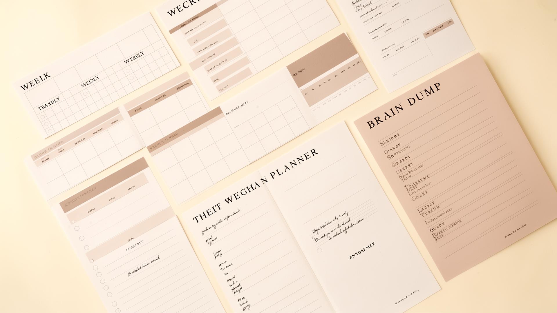 Spread of planner pages