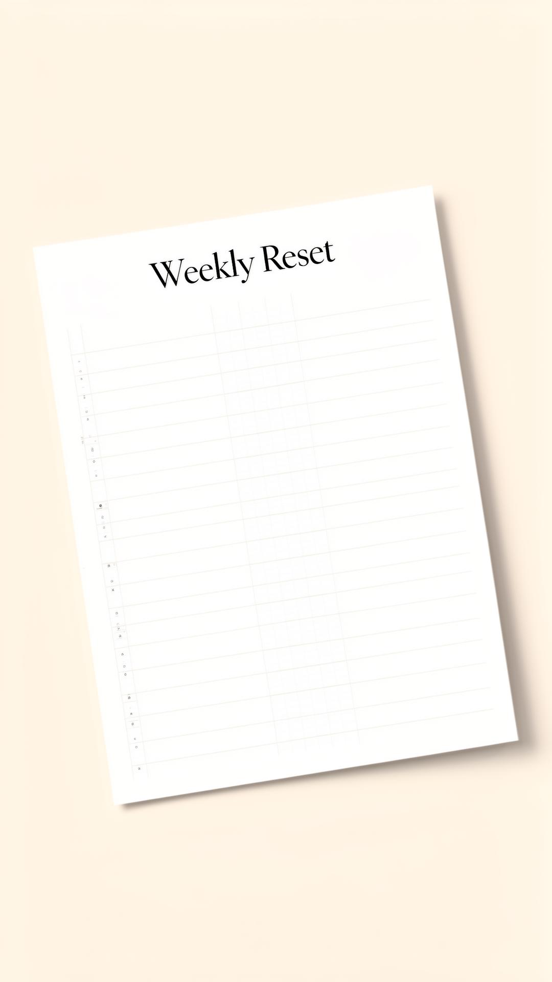 A single Weekly Reset page
